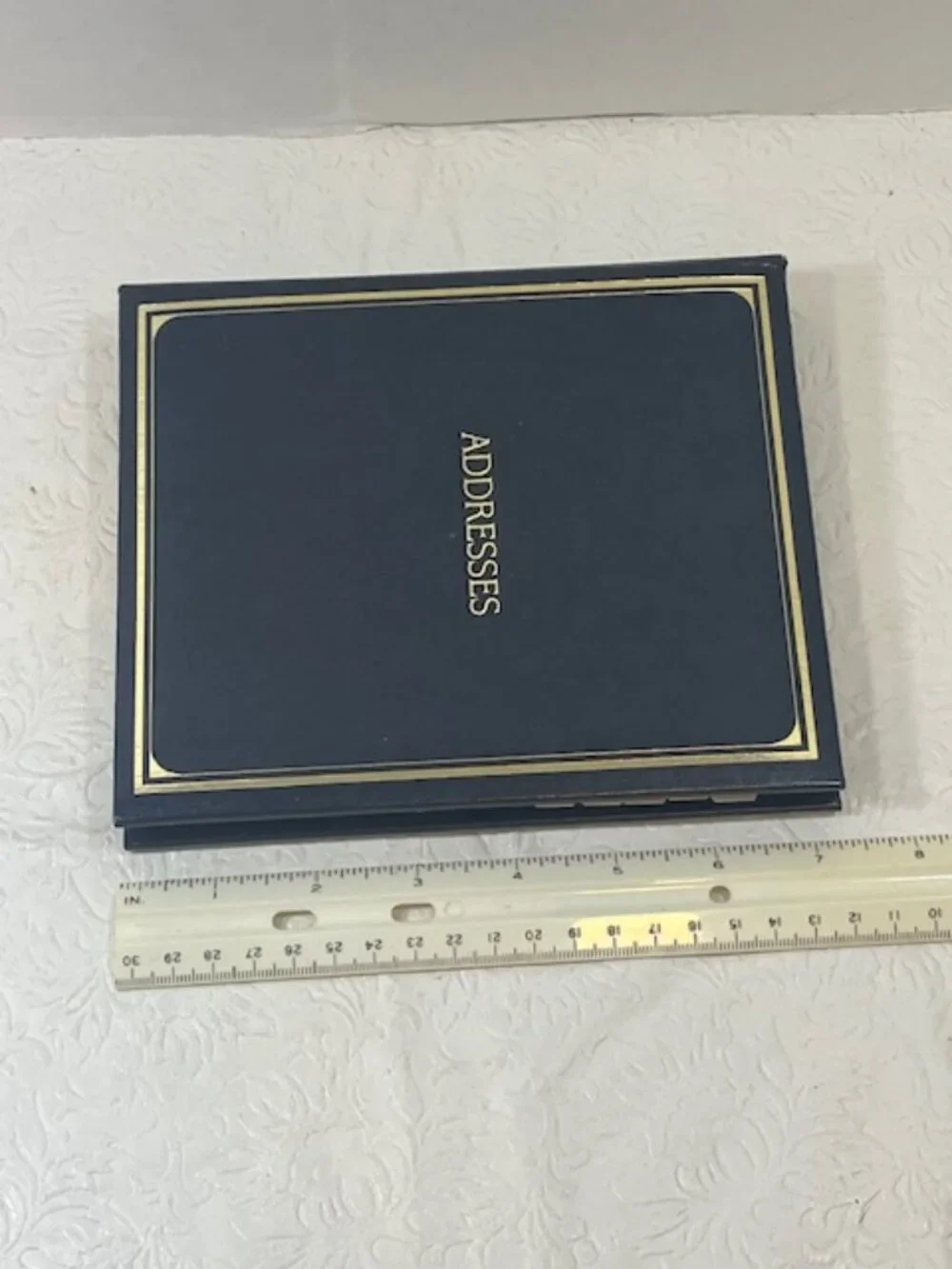 VTG 1996 C.R. Gibson Co. Telephone Address Blue Leather 6-Ring Book Gold Trim 7